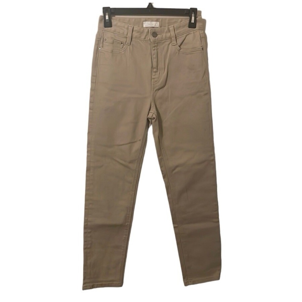 Oak + Fort Women's Beige High Ride Straight‎ Leg Pants Size 26